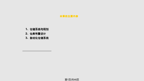 物流分析与设施规划——仓库规划与设计PPT课件