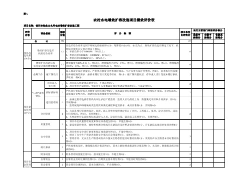 农村水电增效扩容改造项目绩效评价表