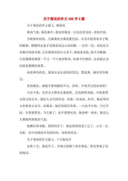 关于菊花的作文400字5篇