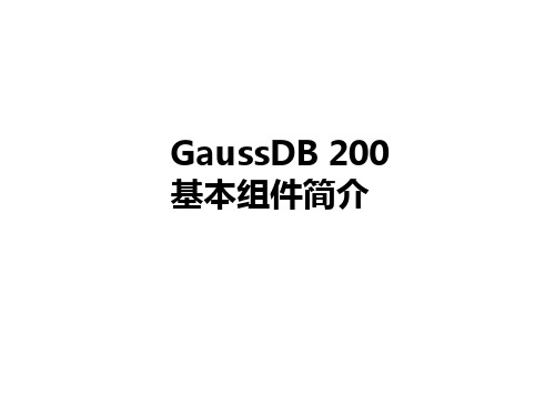 GaussDB 200基本组件简介