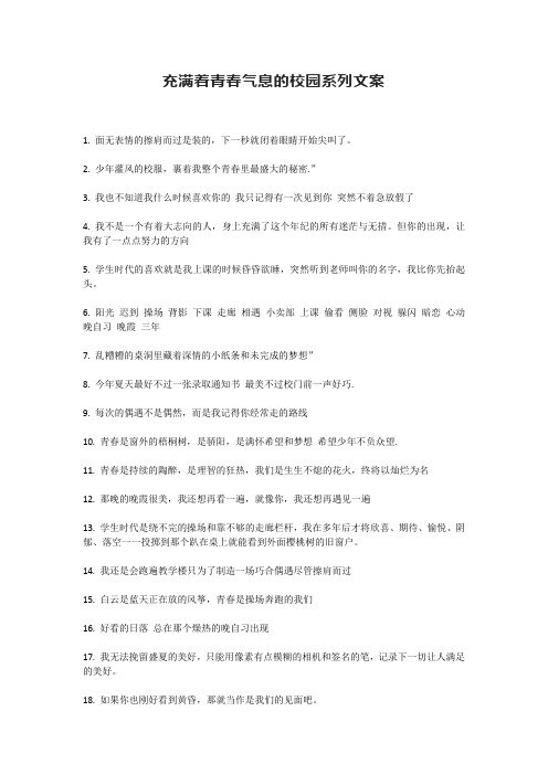 充满着青春气息的校园系列文案