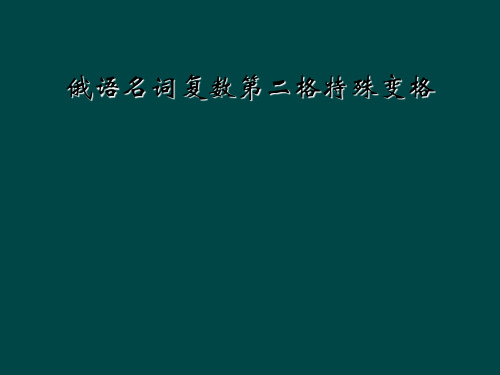 俄语名词复数第二格特殊变格