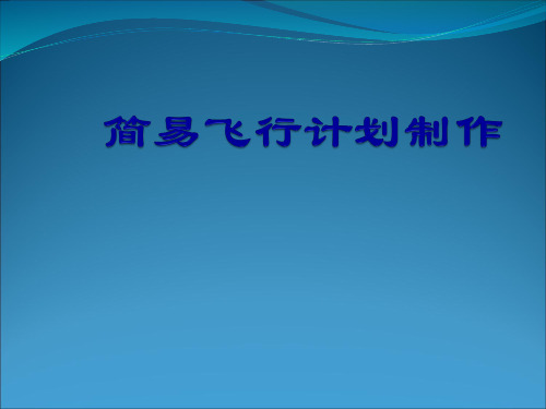 简易飞行计划制作