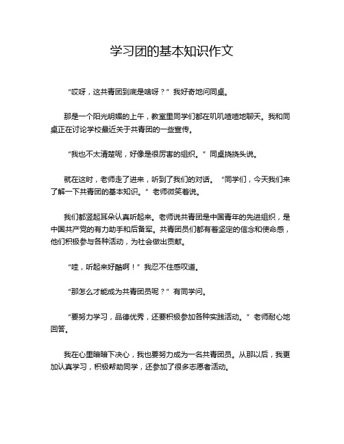 学习团的基本知识作文