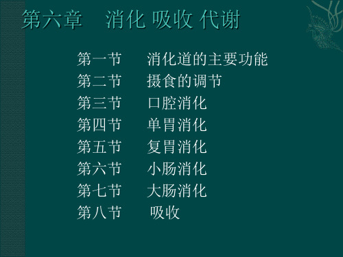 家畜生理学6-消化吸收代谢 ppt课件