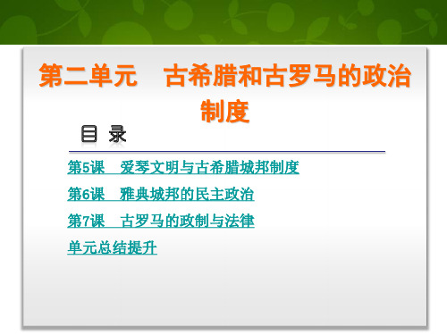 高中历史 第二单元 古希腊和古罗马的政治制度课件 岳麓版必修1