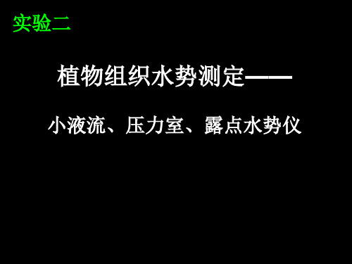 植物生理学实验课件2植物组织水势测定