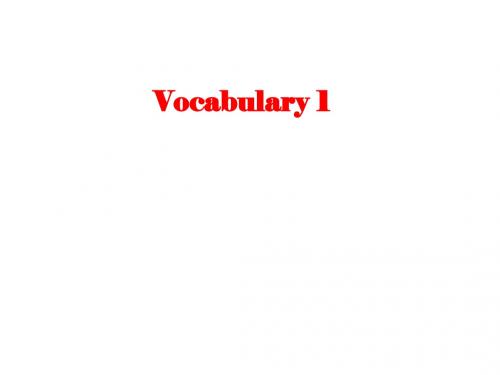 Vocabulary 1