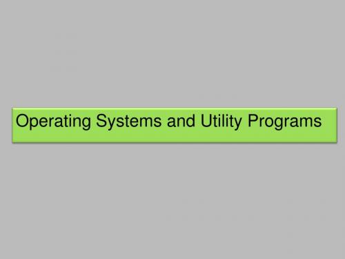 人教版高中英语选修计算机英语Stand-aloneUtilityPrograms