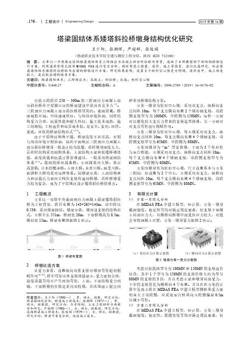 塔梁固结体系矮塔斜拉桥墩身结构优化研究