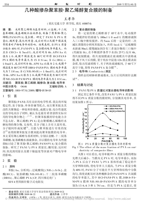 几种酸掺杂聚苯胺_聚乙烯醇复合膜的制备