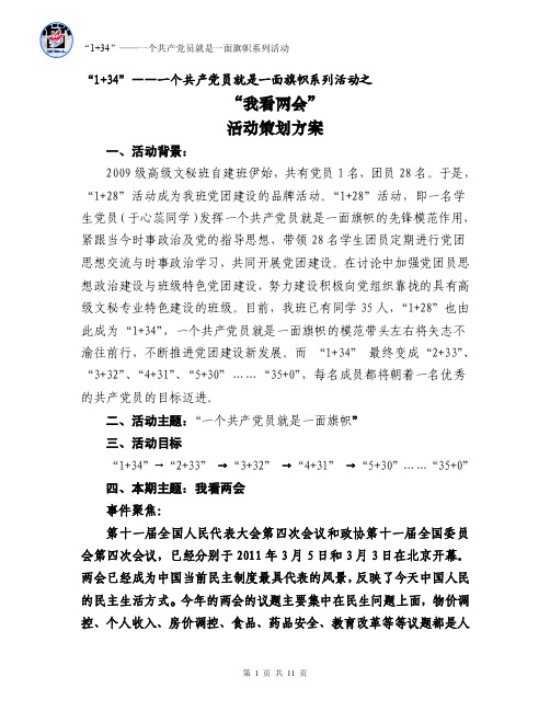 “134”——一个共产党员就是一面旗帜系列活动策划方案活动2