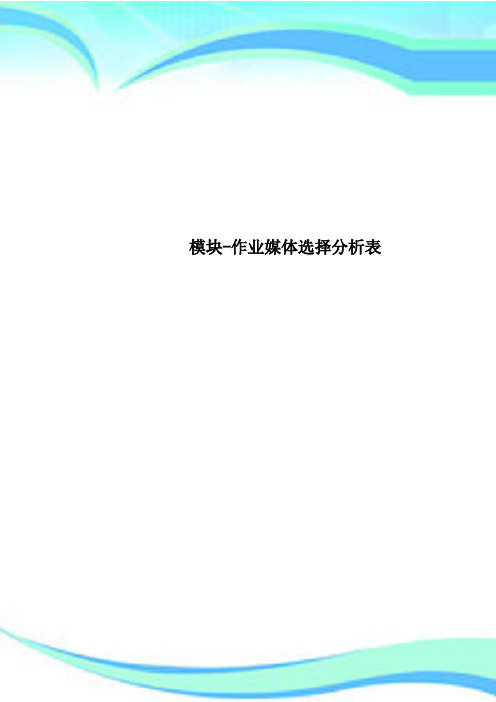 模块作业媒体选择分析表