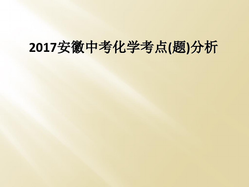 2017安徽中考化学考点题分析