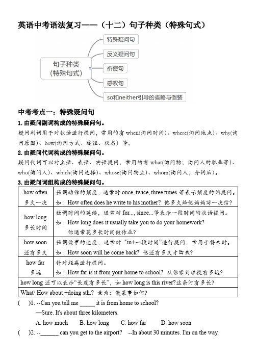 英语中考语法复习——句子种类(特殊句式)