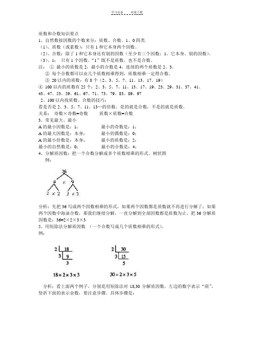 质数和合数知识点整理