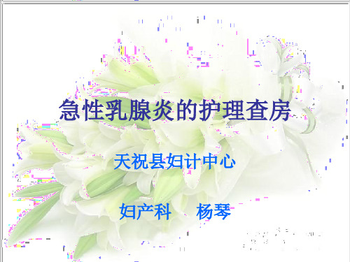 乳腺炎的护理查房