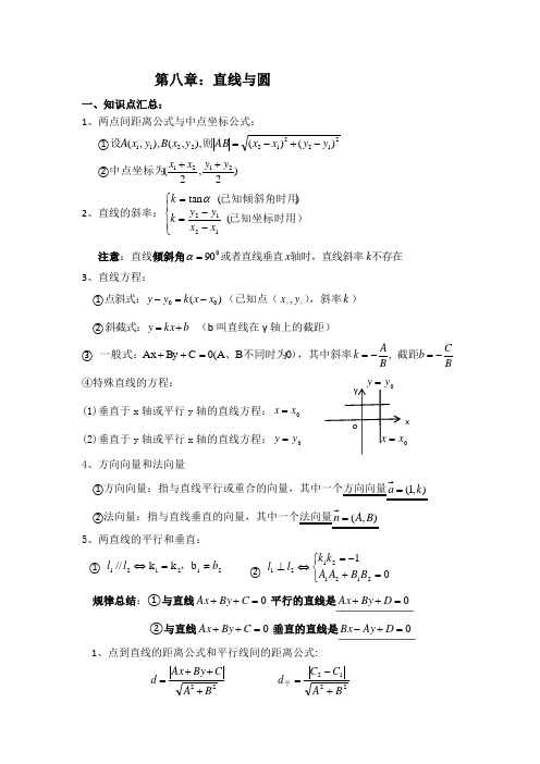 2023年职高数学二轮复习——直线与圆的方程