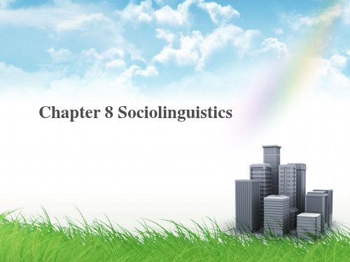 chapter 8 Sociolinguistics