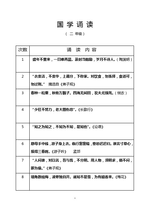 二年级国学诵读