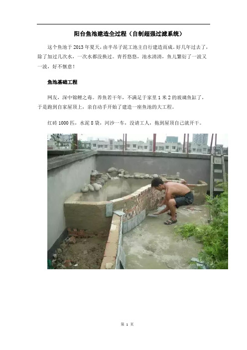 阳台鱼池建造全过程(自制超强过滤系统)