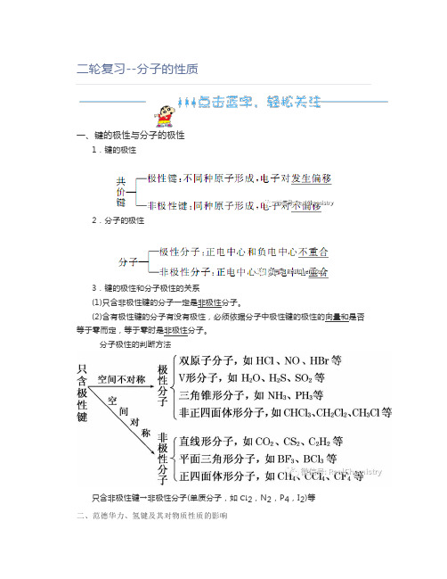 高中化学二轮复习--分子的性质