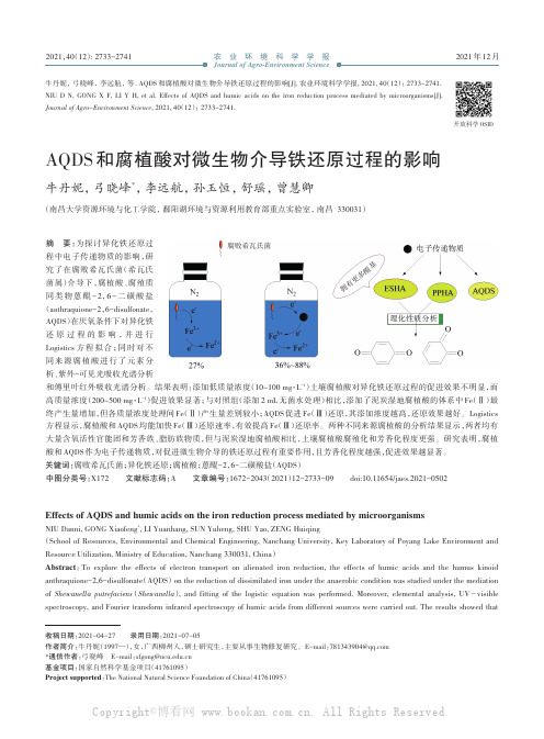 AQDS和腐植酸对微生物介导铁还原过程的影响