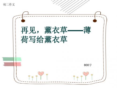 初二作文《再见,薰衣草——薄荷写给薰衣草》800字(共10页PPT)