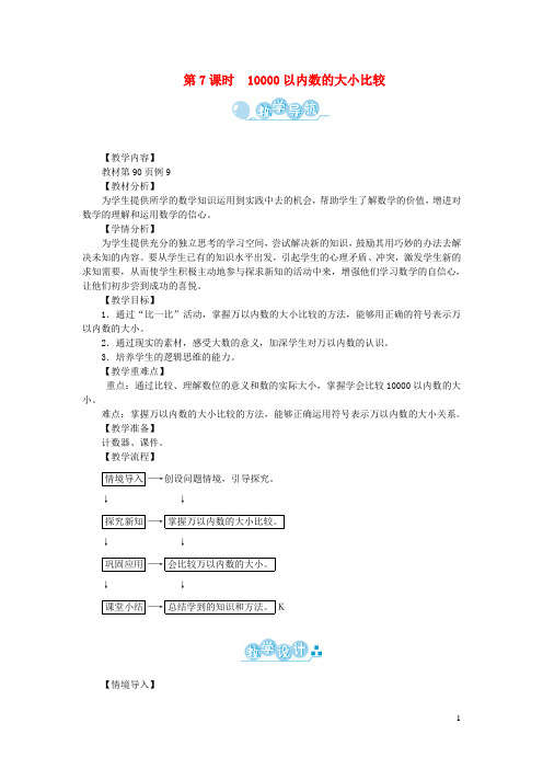 江西省景德镇市某小学二年级数学下册七万以内数的认识第7课时以内数的大小比较教案新人教版7