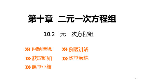 苏科版七年级数学下册 课件   10.2二元一次方程组