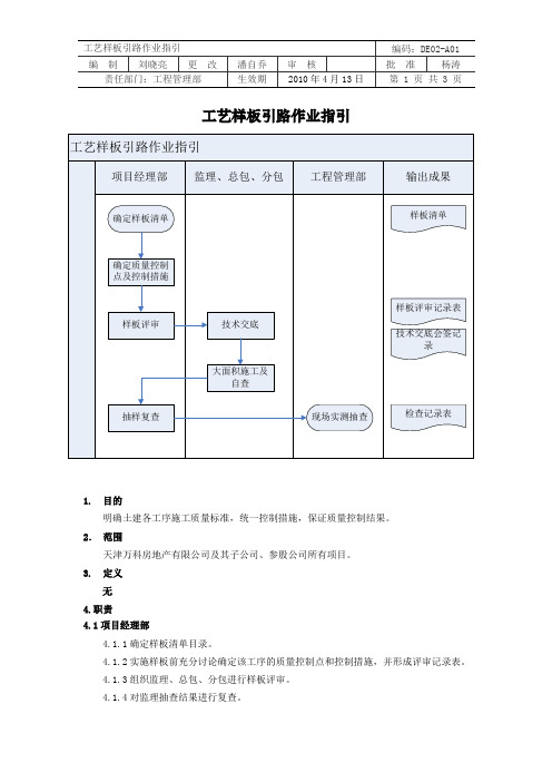 施工工艺样板引路作业指引-