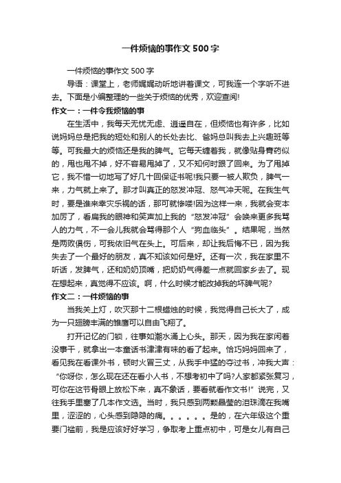 一件烦恼的事作文500字