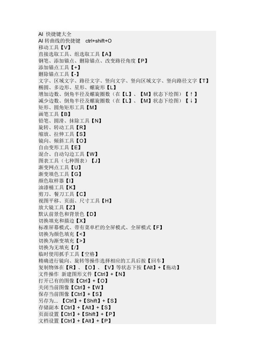 AI的快捷键大全