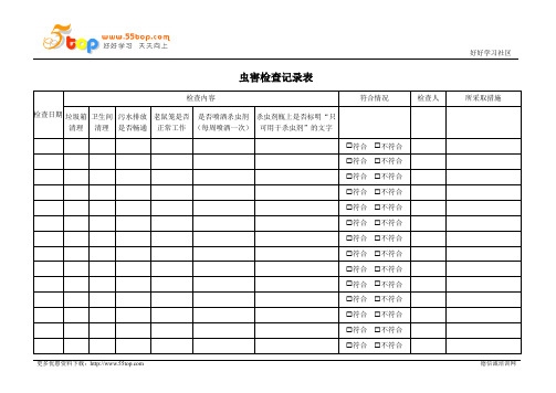 虫害检查记录表