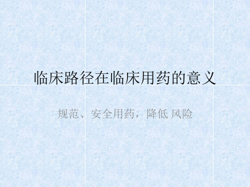 临床路径在临床用