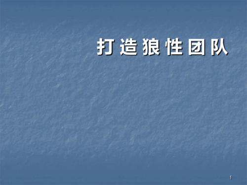 打造狼性团队ppt课件