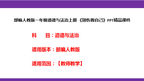 部编人教版一年级道德与法治上册《别伤着自己》PPT精品课件