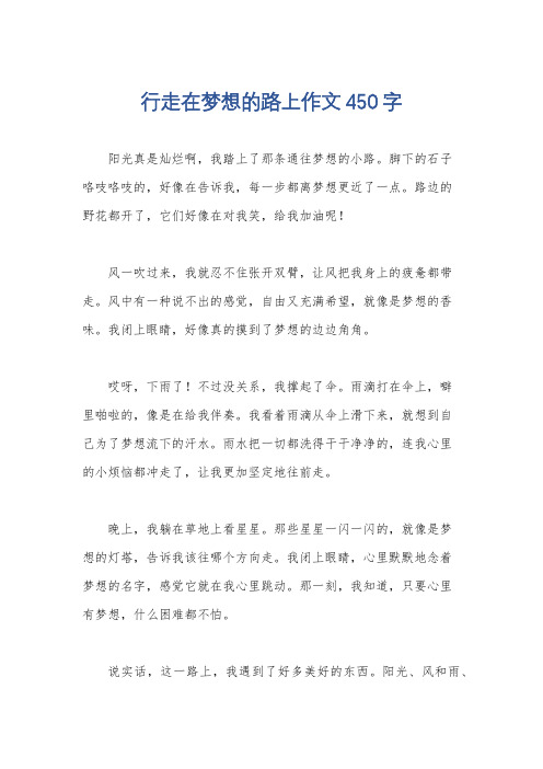 行走在梦想的路上作文450字