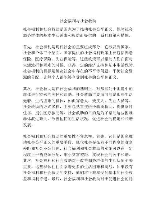 社会福利与社会救助