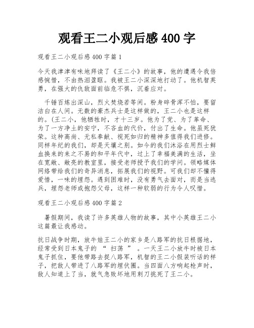 观看王二小观后感400字