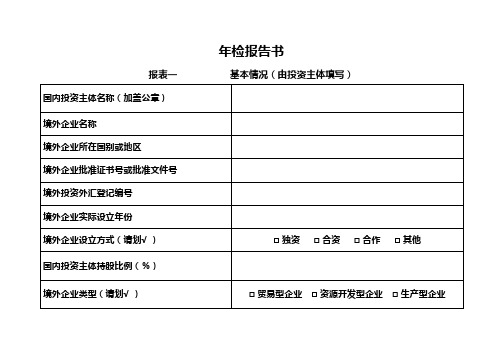 年检报告书范本