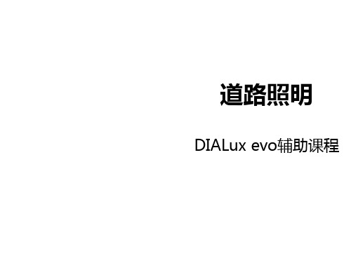 DIALux evo 课程资料-道路照明