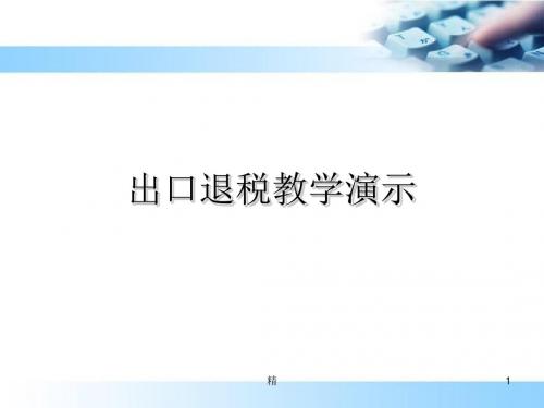 出口退税教学演示培训课件