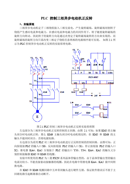 利用PLC控制电动机的正反转原理