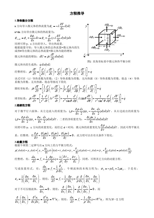 高等传热学基本方程推导