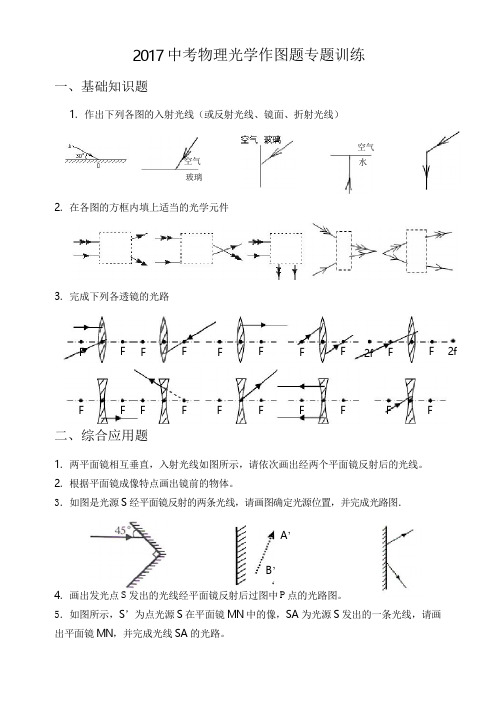 一2017中考物理光学作图题专题训练