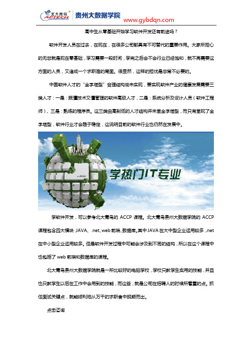 高中生从零基础开始学习软件开发还有前途吗?
