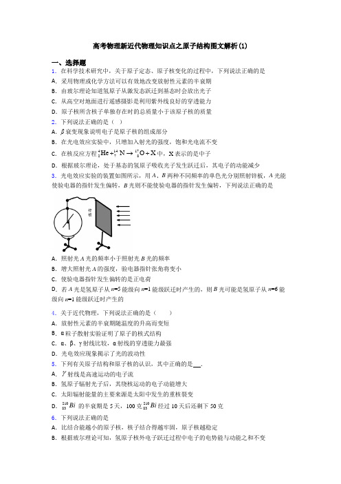 高考物理新近代物理知识点之原子结构图文解析(1)