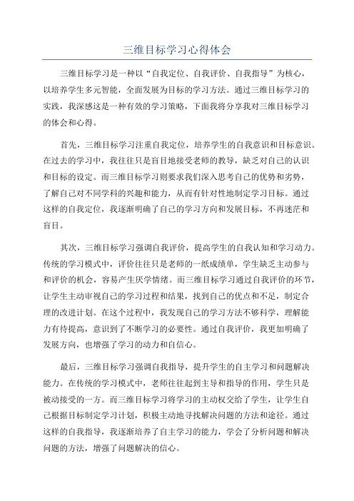 三维目标学习心得体会