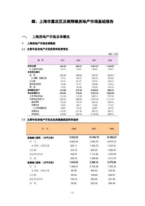 上海市嘉定区及南翔镇房地产市场基础报告